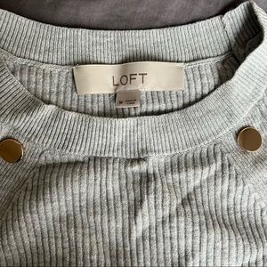Ann Taylor Loft Gray Sweater with Gold Buttons
